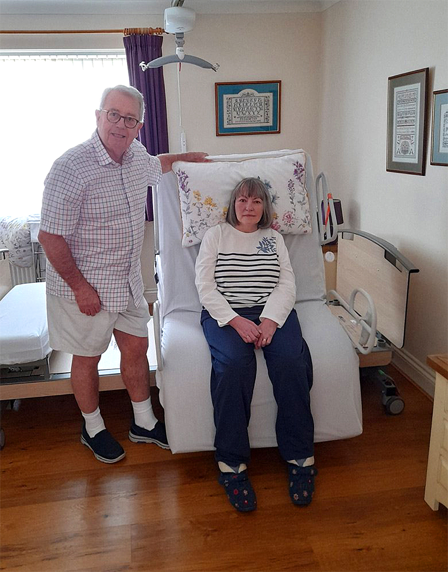 Rented Theraposture rotating bed ensures flexibility and peace of mind for Yvonne with MND